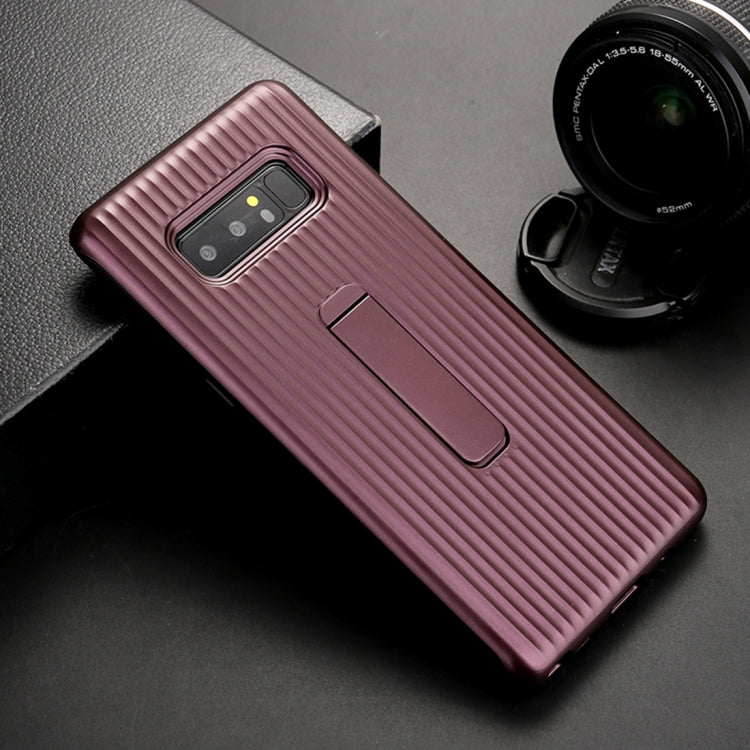 PC + Silicone Vertical Texture Protective Case for Galaxy Note 8, with Holder