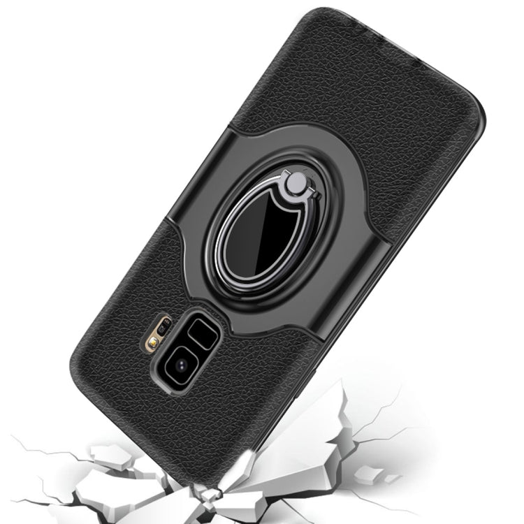 Dropproof Full Coverage Protective Case Cover for Galaxy S9, with Magnetic Rotatable Ring Holder