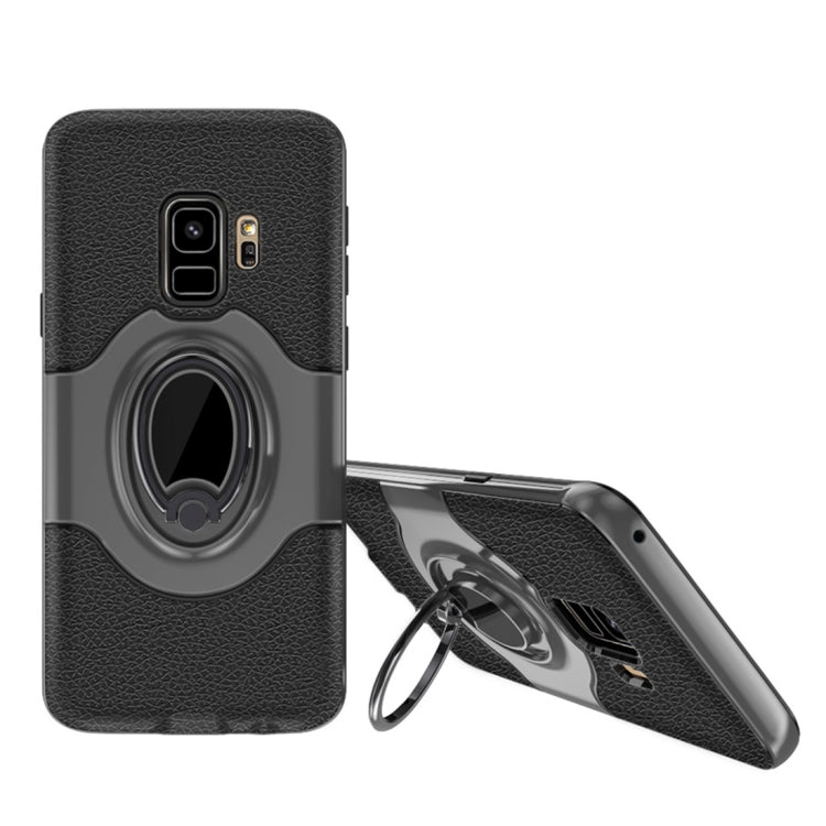 Dropproof Full Coverage Protective Case Cover for Galaxy S9, with Magnetic Rotatable Ring Holder