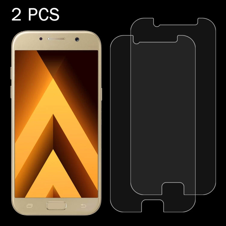 2 PCS for Galaxy A3 (2017) / A320 0.26mm 9H Surface Hardness 2.5D Explosion-proof Tempered Glass Non-full Screen Film