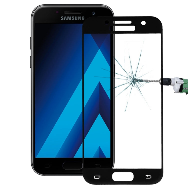 For Galaxy A3 (2017) / A320 0.26mm 9H Surface Hardness Explosion-proof Silk-screen Tempered Glass Curved Full Screen Film