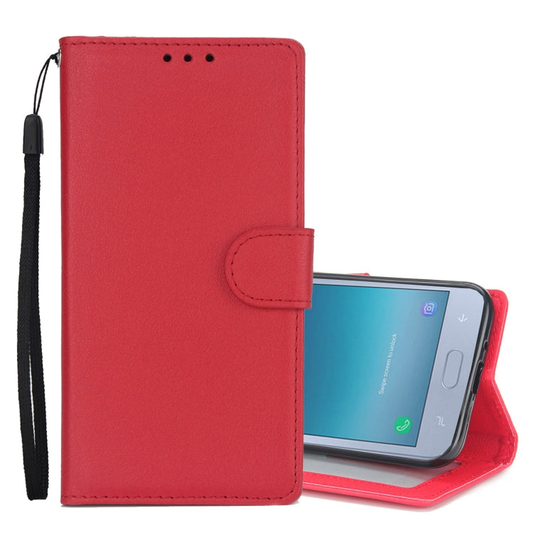 Knead Skin Texture Horizontal Flip Leather Case for Galaxy J2 Pro (2018), with Photo Frame & Holder & Card Slots & Wallet & Lanyard