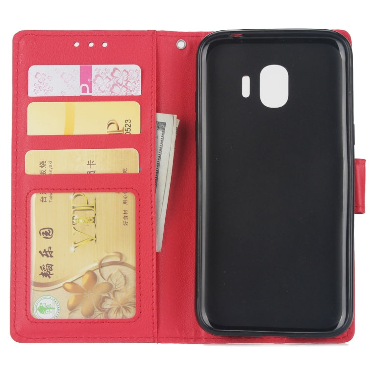 Knead Skin Texture Horizontal Flip Leather Case for Galaxy J2 Pro (2018), with Photo Frame & Holder & Card Slots & Wallet & Lanyard