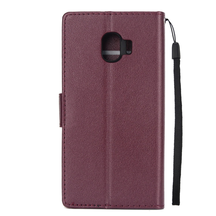 Knead Skin Texture Horizontal Flip Leather Case for Galaxy J2 Pro (2018), with Photo Frame & Holder & Card Slots & Wallet & Lanyard