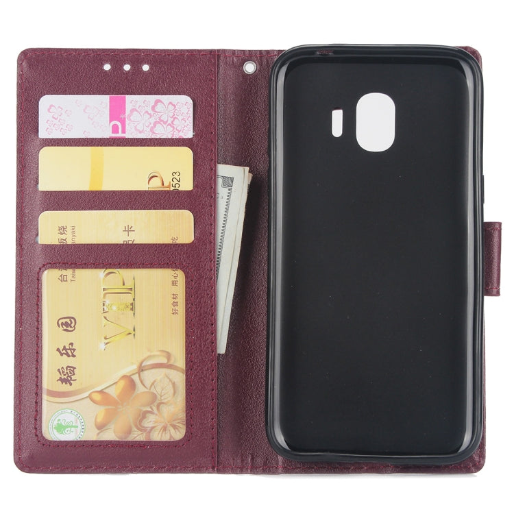 Knead Skin Texture Horizontal Flip Leather Case for Galaxy J2 Pro (2018), with Photo Frame & Holder & Card Slots & Wallet & Lanyard