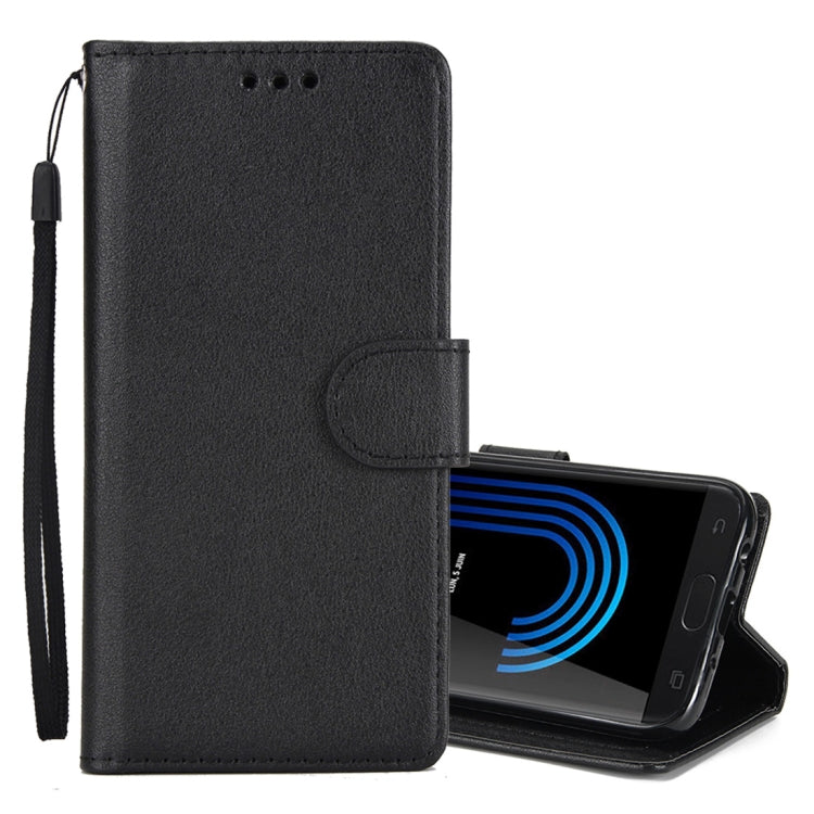 Knead Skin Texture Horizontal Flip Leather Case for Galaxy J7+, with Photo Frame & Holder & Card Slots & Wallet & Lanyard