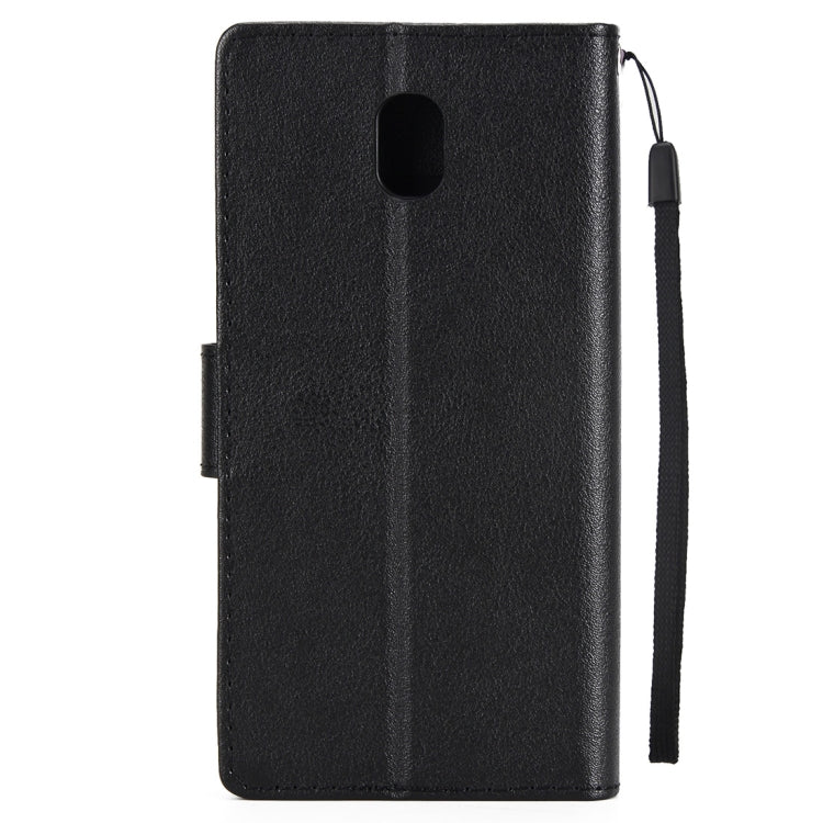 Knead Skin Texture Horizontal Flip Leather Case for Galaxy J7+, with Photo Frame & Holder & Card Slots & Wallet & Lanyard