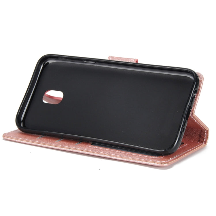 Knead Skin Texture Horizontal Flip Leather Case for Galaxy J7+, with Photo Frame & Holder & Card Slots & Wallet & Lanyard