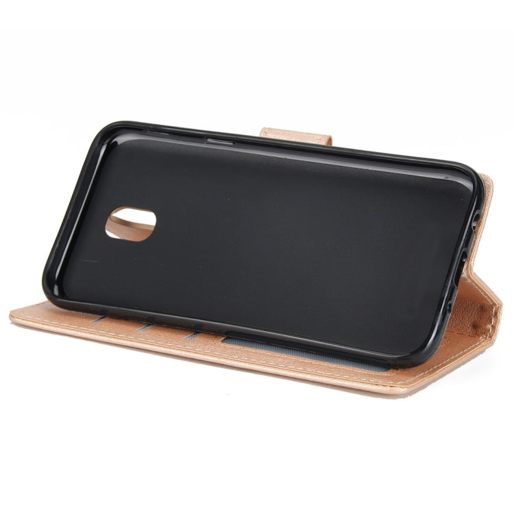 Knead Skin Texture Horizontal Flip Leather Case for Galaxy J7+, with Photo Frame & Holder & Card Slots & Wallet & Lanyard