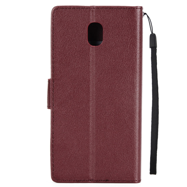 Knead Skin Texture Horizontal Flip Leather Case for Galaxy J7+, with Photo Frame & Holder & Card Slots & Wallet & Lanyard