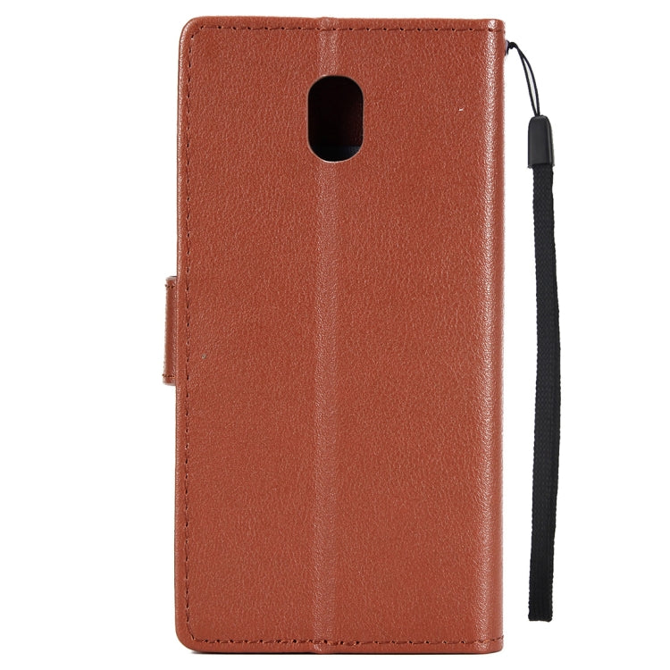 Knead Skin Texture Horizontal Flip Leather Case for Galaxy J7+, with Photo Frame & Holder & Card Slots & Wallet & Lanyard