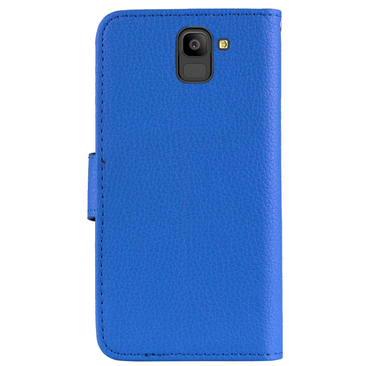 Litchi Texture Horizontal Flip Leather Case for Galaxy J6 (2018) (EU Version) , with Wallet & Holder & Card Slots & Lanyard