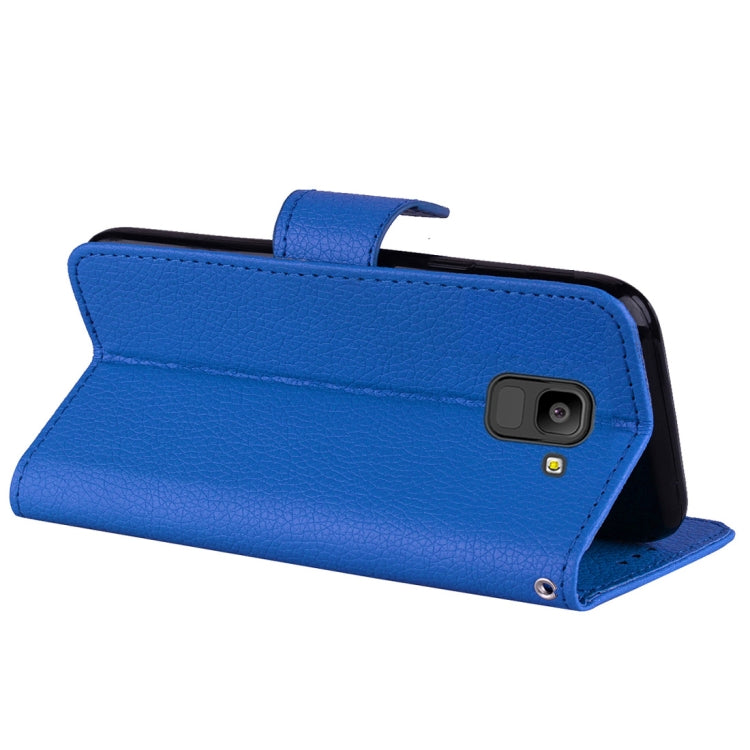 Litchi Texture Horizontal Flip Leather Case for Galaxy J6 (2018) (EU Version) , with Wallet & Holder & Card Slots & Lanyard