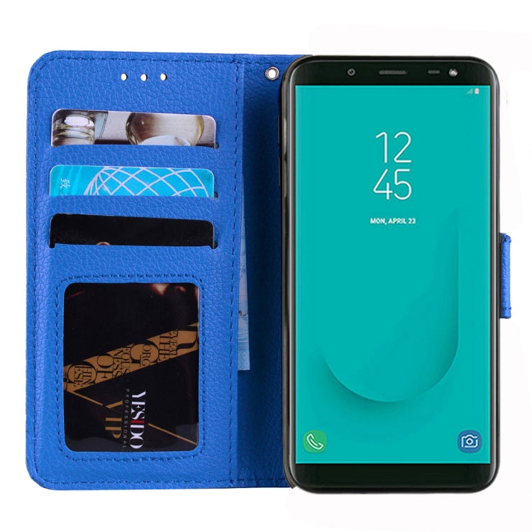 Litchi Texture Horizontal Flip Leather Case for Galaxy J6 (2018) (EU Version) , with Wallet & Holder & Card Slots & Lanyard