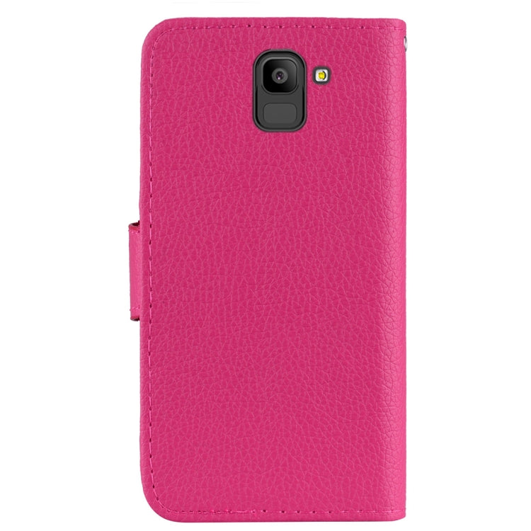 Litchi Texture Horizontal Flip Leather Case for Galaxy J6 (2018) (EU Version) , with Wallet & Holder & Card Slots & Lanyard