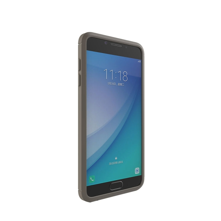 For Galaxy C5 Pro Brushed Carbon Fiber Texture Shockproof TPU Protective Cover Case