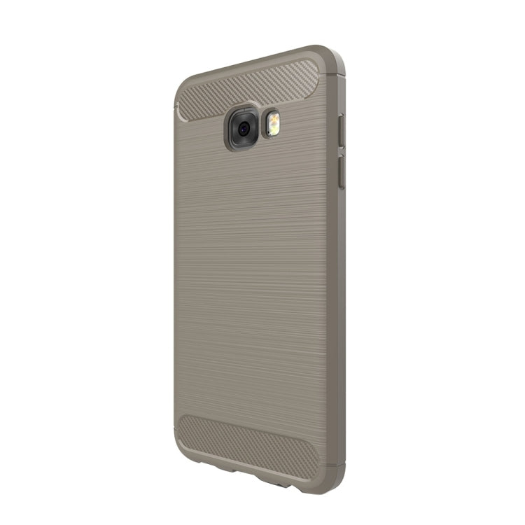 For Galaxy C5 Pro Brushed Carbon Fiber Texture Shockproof TPU Protective Cover Case