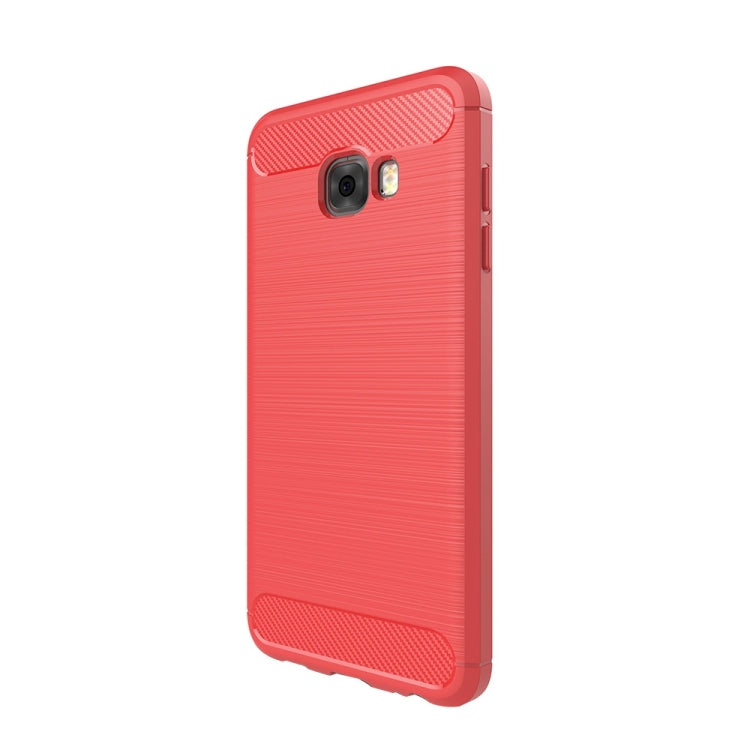 For Galaxy C5 Pro Brushed Carbon Fiber Texture Shockproof TPU Protective Cover Case