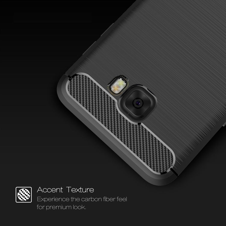 For Galaxy C5 Pro Brushed Carbon Fiber Texture Shockproof TPU Protective Cover Case