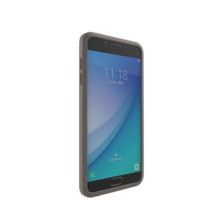 For Galaxy C7 Pro Brushed Carbon Fiber Texture Shockproof TPU Protective Cover Case