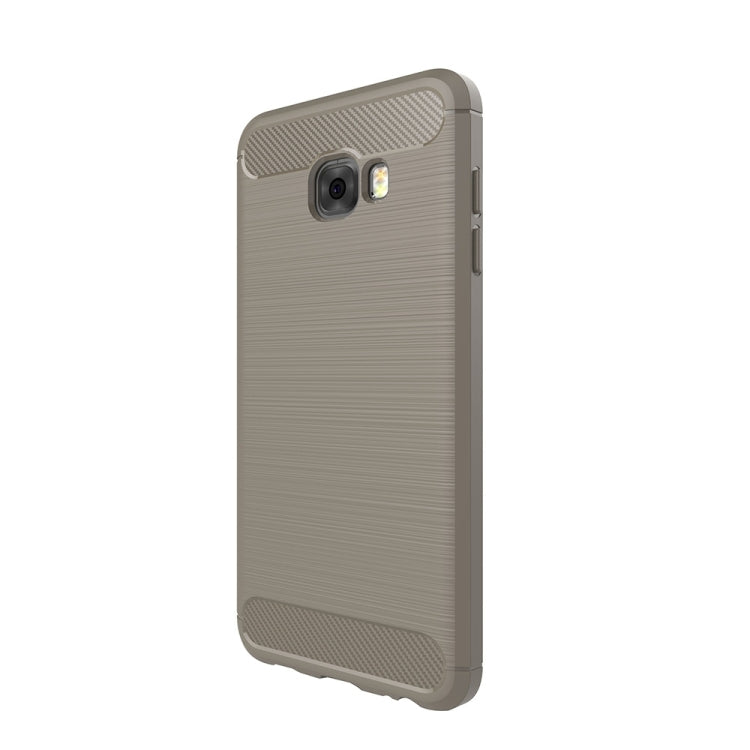 For Galaxy C7 Pro Brushed Carbon Fiber Texture Shockproof TPU Protective Cover Case
