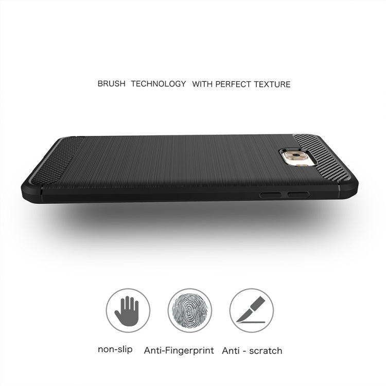 For Galaxy C9 Pro Brushed Carbon Fiber Texture Shockproof TPU Protective Cover Case