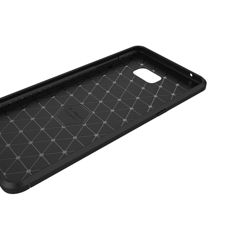 For Galaxy C9 Pro Brushed Carbon Fiber Texture Shockproof TPU Protective Cover Case