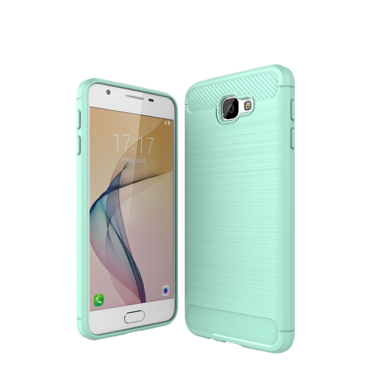 For Galaxy J5 Prime Brushed Carbon Fiber Texture Shockproof TPU Protective Cover Case