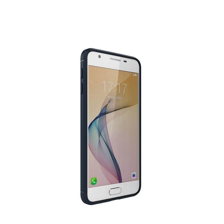 For Galaxy J5 Prime Brushed Carbon Fiber Texture Shockproof TPU Protective Cover Case