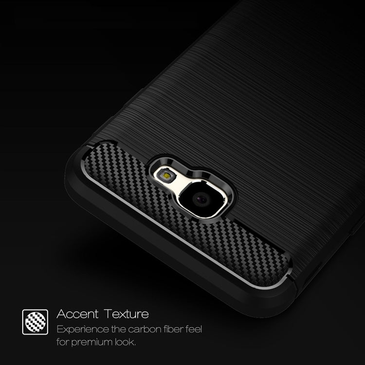 For Galaxy J5 Prime Brushed Carbon Fiber Texture Shockproof TPU Protective Cover Case