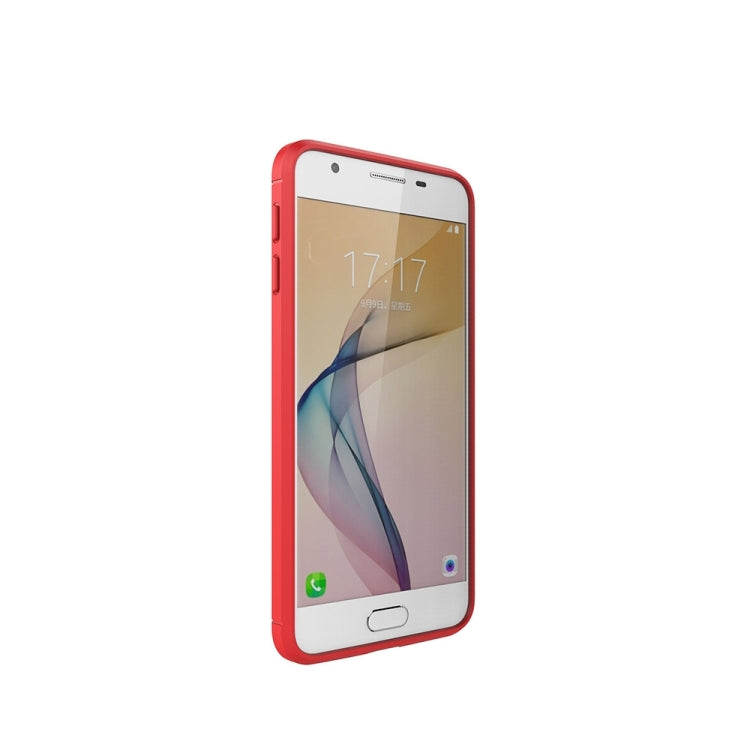 For Galaxy J5 Prime Brushed Carbon Fiber Texture Shockproof TPU Protective Cover Case