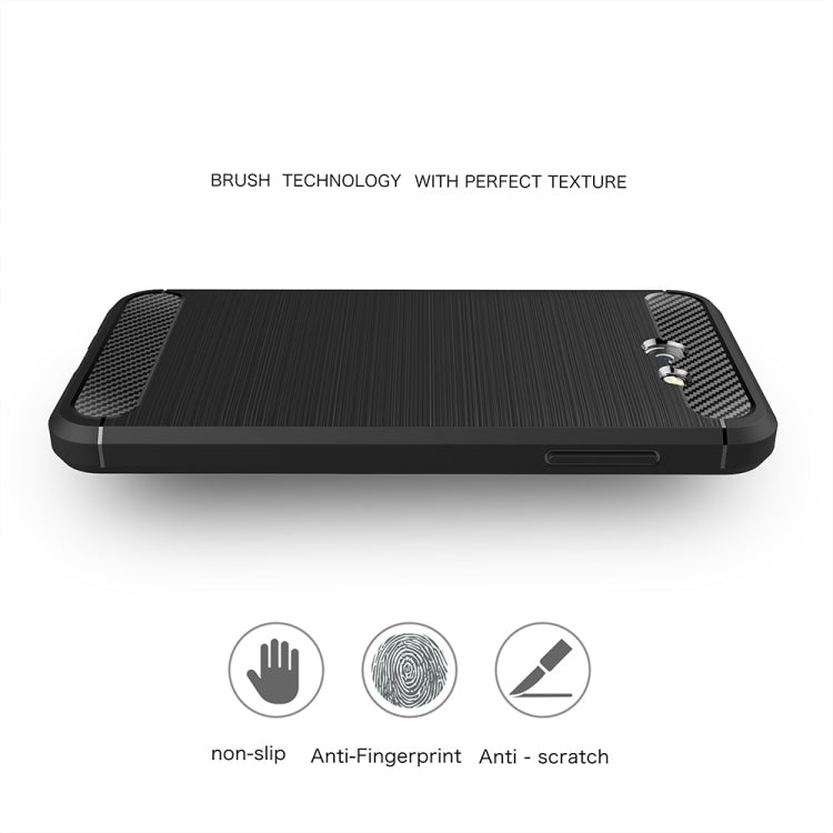 For Galaxy J7 (2017) (US Version) Brushed Carbon Fiber Texture Shockproof TPU Protective Cover Case