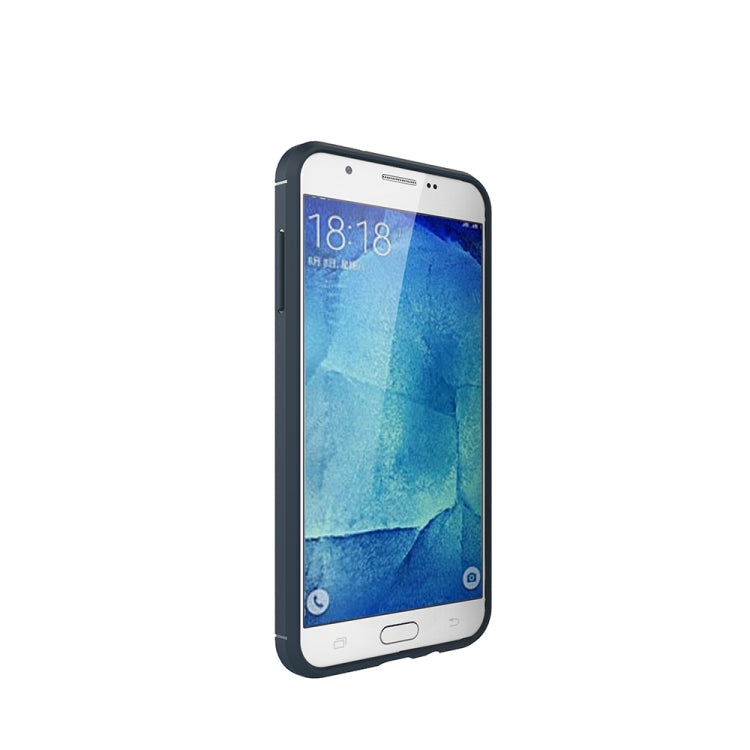 For Galaxy J7 (2017) (US Version) Brushed Carbon Fiber Texture Shockproof TPU Protective Cover Case
