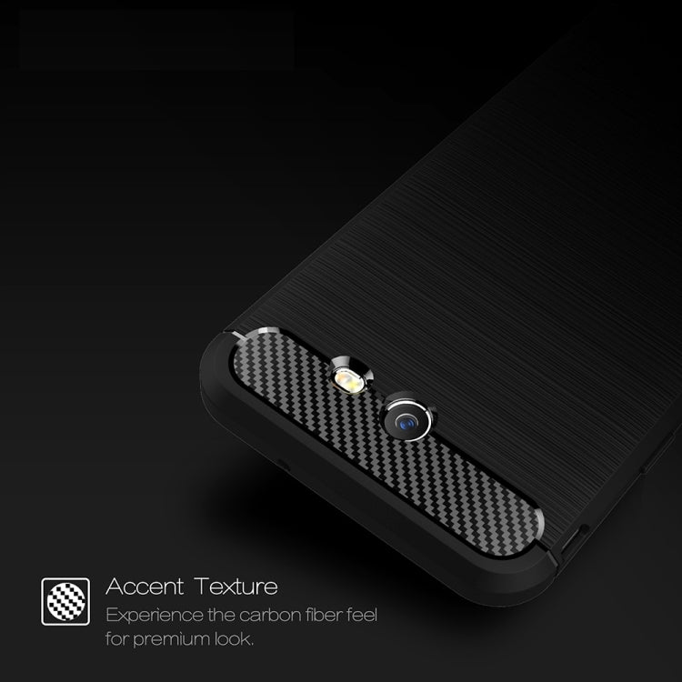 For Galaxy J7 (2017) (US Version) Brushed Carbon Fiber Texture Shockproof TPU Protective Cover Case