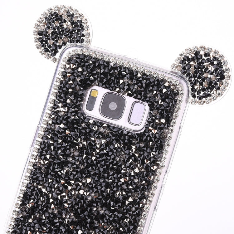 For Galaxy S8 Mouse Ear Jelly Diamond Pattern TPU Protective Case with Sling Hole