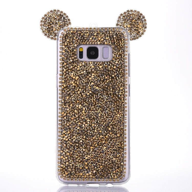 For Galaxy S8 Mouse Ear Jelly Diamond Pattern TPU Protective Case with Sling Hole
