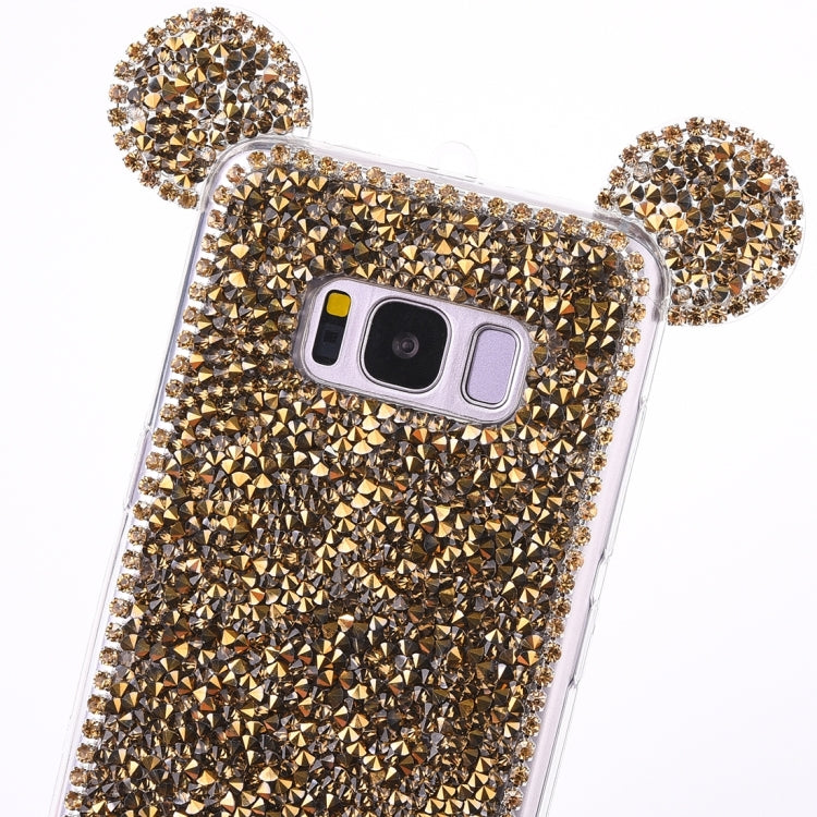For Galaxy S8 Mouse Ear Jelly Diamond Pattern TPU Protective Case with Sling Hole
