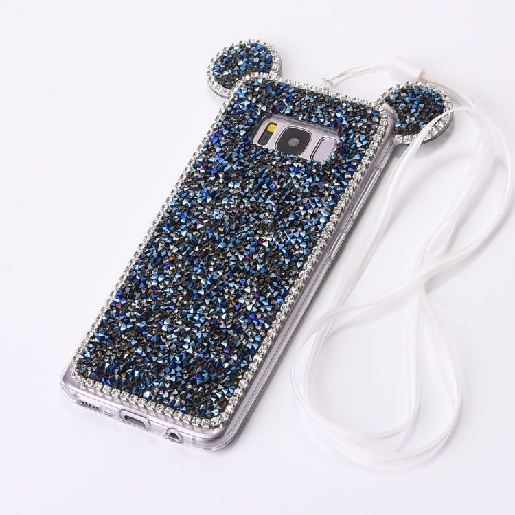 For Galaxy S8+ / G9550 Mouse Ear Jelly Diamond Pattern TPU Protective Case with Sling Hole
