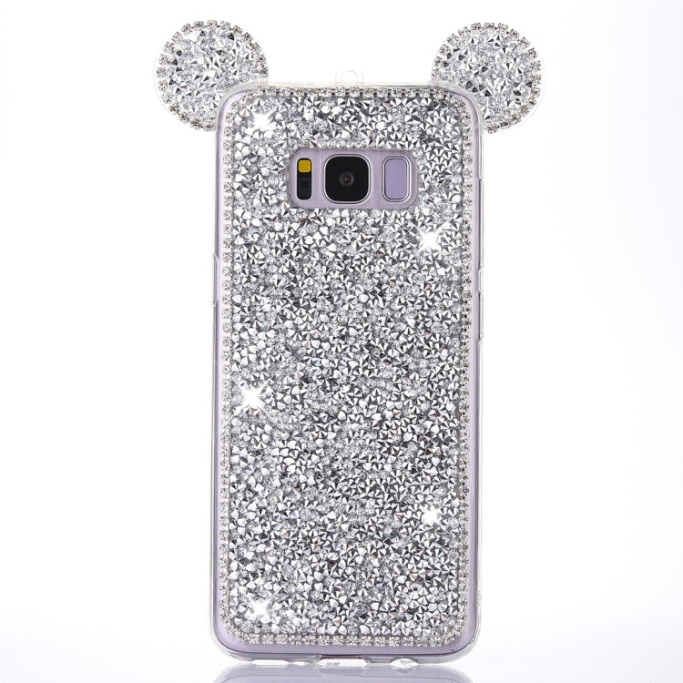 For Galaxy S8+ / G9550 Mouse Ear Jelly Diamond Pattern TPU Protective Case with Sling Hole