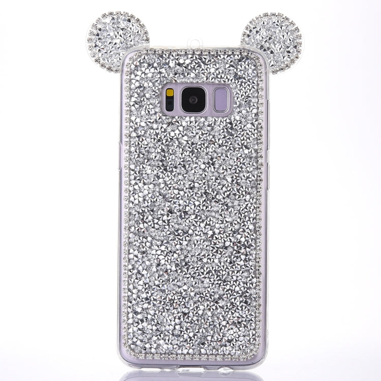 For Galaxy S8+ / G9550 Mouse Ear Jelly Diamond Pattern TPU Protective Case with Sling Hole