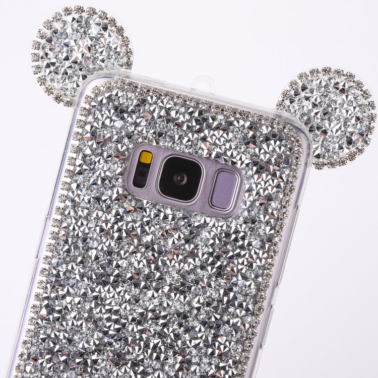 For Galaxy S8+ / G9550 Mouse Ear Jelly Diamond Pattern TPU Protective Case with Sling Hole
