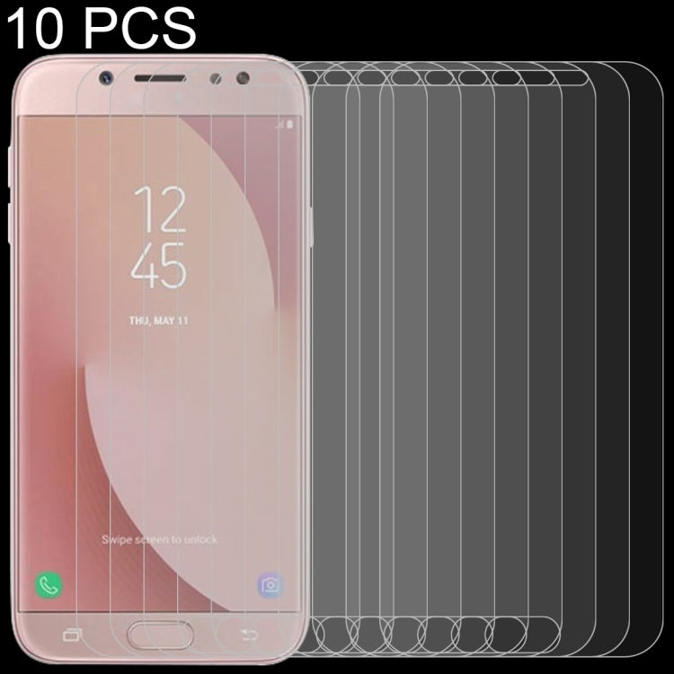 10 PCS 0.26mm 9H 2.5D Arc Edge Tempered Glass Film for Galaxy J7 Pro / J730