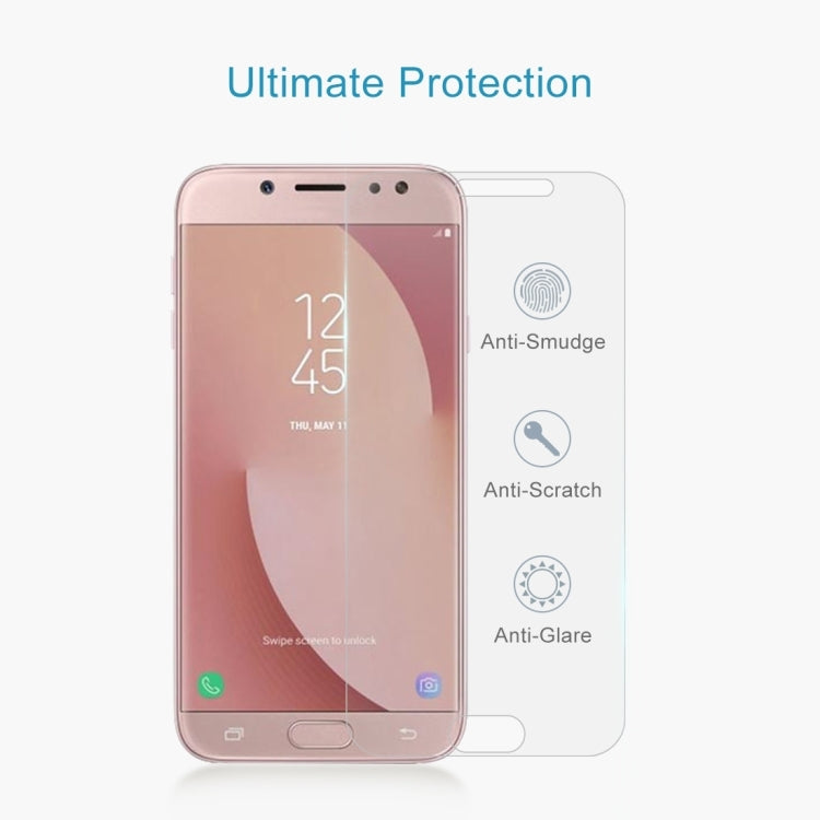 10 PCS 0.26mm 9H 2.5D Arc Edge Tempered Glass Film for Galaxy J7 Pro / J730