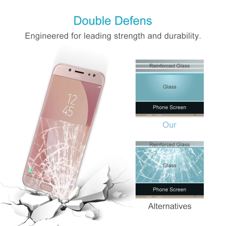 10 PCS 0.26mm 9H 2.5D Arc Edge Tempered Glass Film for Galaxy J7 Pro / J730