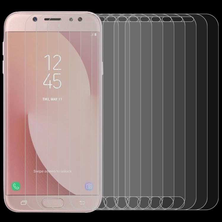 10 PCS 0.26mm 9H 2.5D Arc Edge Tempered Glass Film for Galaxy J7 Pro / J730