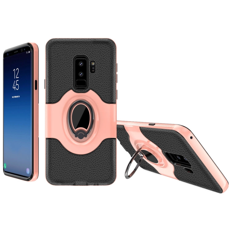Dropproof Full Coverage Protective Case Cover for Galaxy S9+, with Magnetic Rotatable Ring Holder