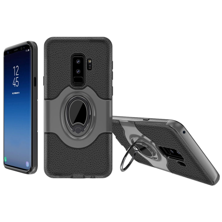 Dropproof Full Coverage Protective Case Cover for Galaxy S9+, with Magnetic Rotatable Ring Holder