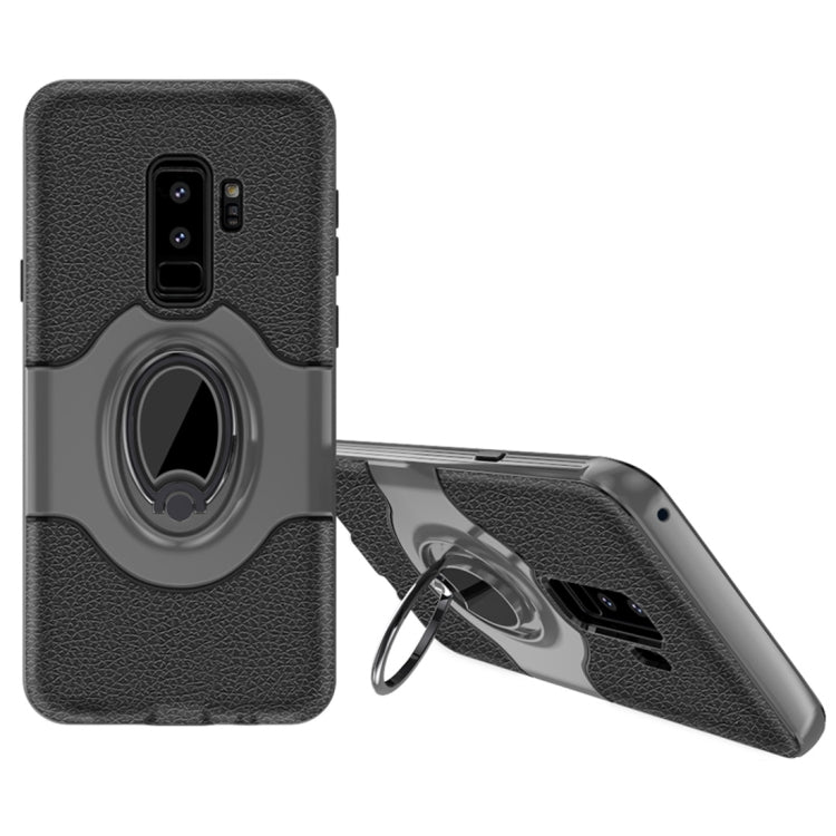 Dropproof Full Coverage Protective Case Cover for Galaxy S9+, with Magnetic Rotatable Ring Holder