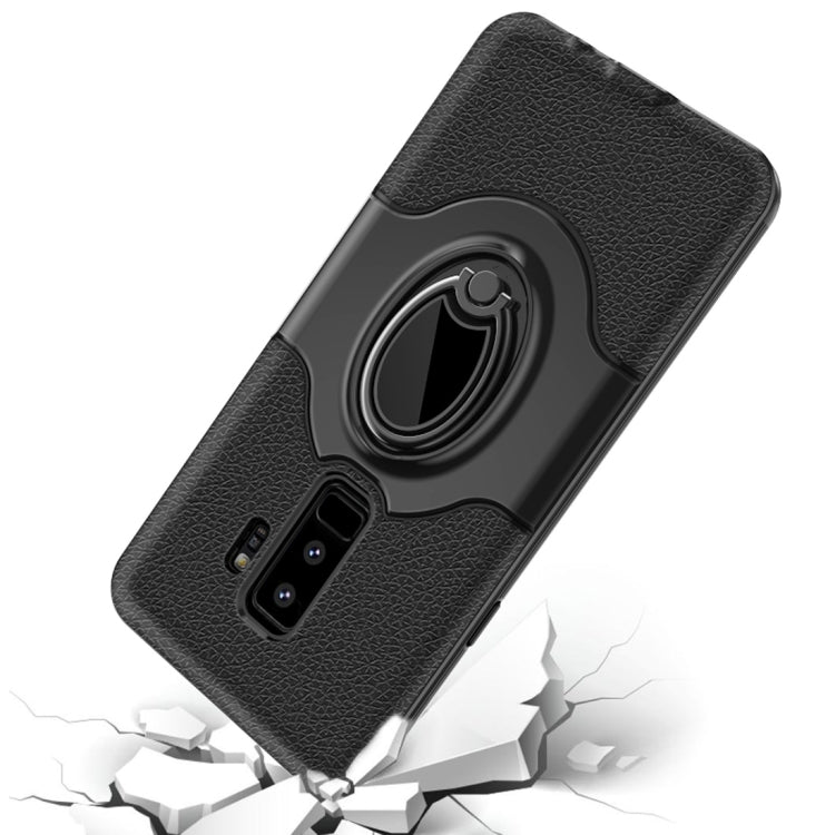 Dropproof Full Coverage Protective Case Cover for Galaxy S9+, with Magnetic Rotatable Ring Holder