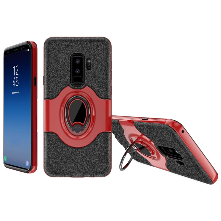 Dropproof Full Coverage Protective Case Cover for Galaxy S9+, with Magnetic Rotatable Ring Holder